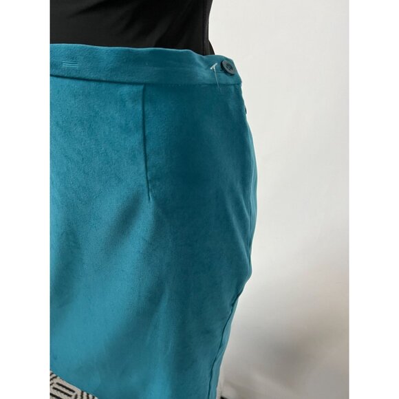 Leslie Fay Womens Turquoise Pencil Skirt 6P Polyester/Spandex Mid-Length - Picture 12 of 16